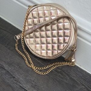 Gold Quilted Crossbody Bag